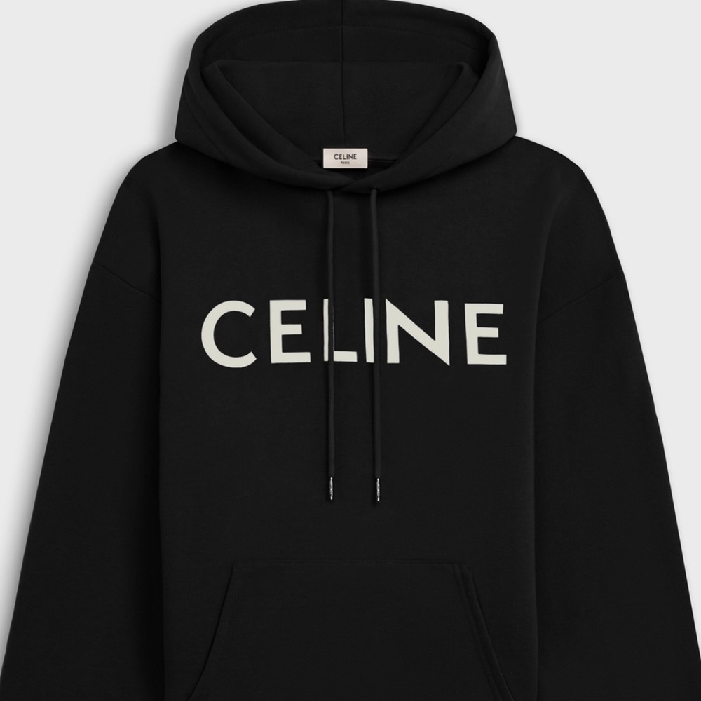 Celine Loose Sweatshirt in Cotton Black Hoodie